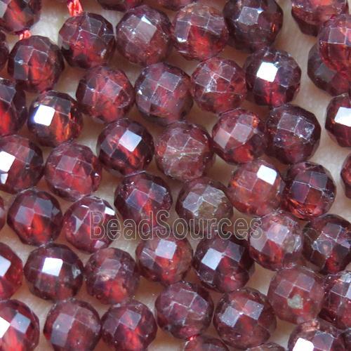 Red Garnet Beads, faceted round