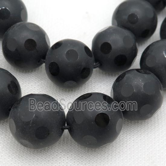 black Onyx Agate Beads, round