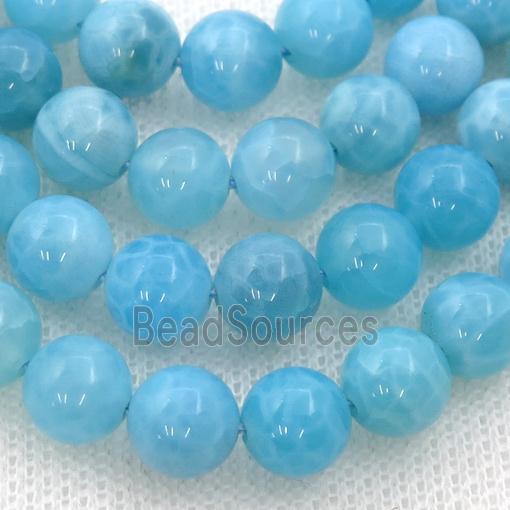 Textured Blue Chalcedony Beads, round