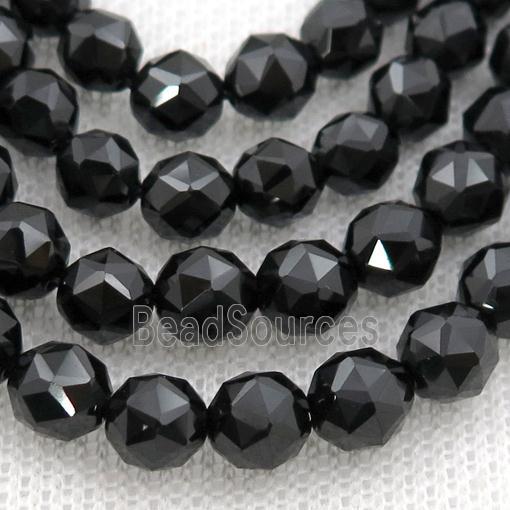 Black Spinel Beads, faceted round