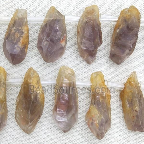 Amethyst freeform beads, topdrilled