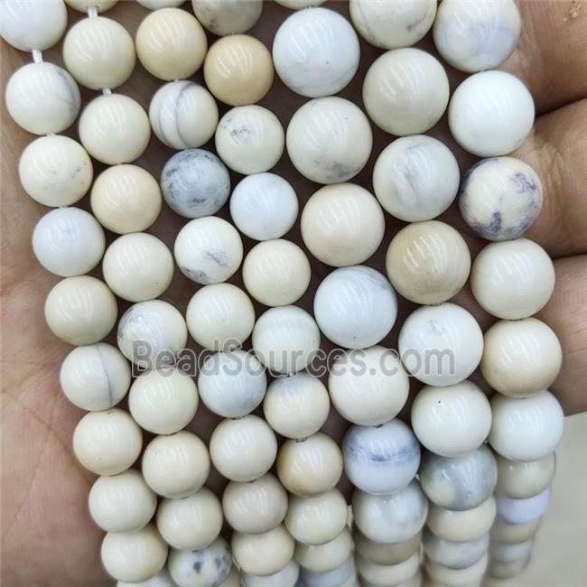 Ivory Jasper Beads Lt.yellow Smooth Round