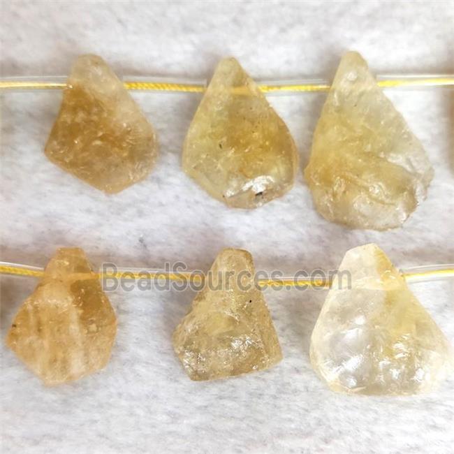 Citrine teardrop beads, topdrilled