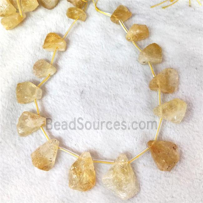 Citrine teardrop beads, topdrilled