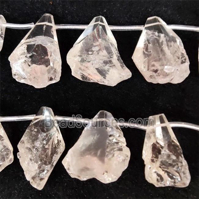 Clear Quartz teardrop beads, topdrilled