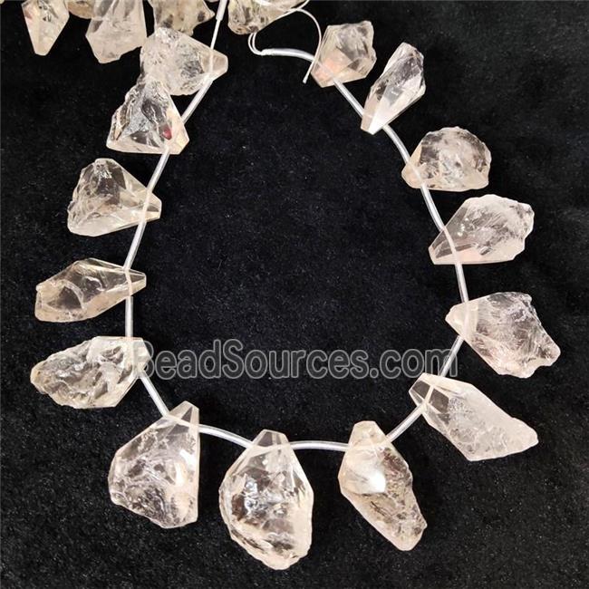 Clear Quartz teardrop beads, topdrilled