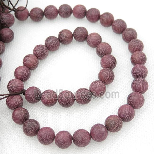 natural Wood Beads, purple, round