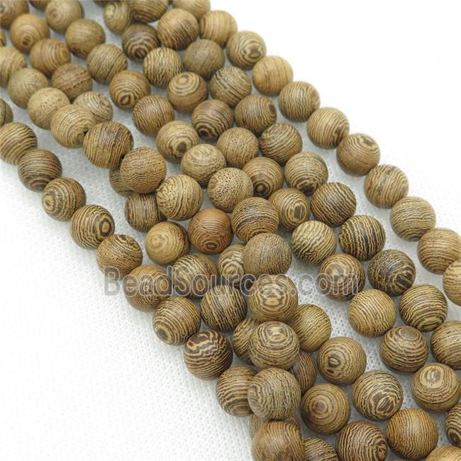 natural Wood Beads, khaki, round