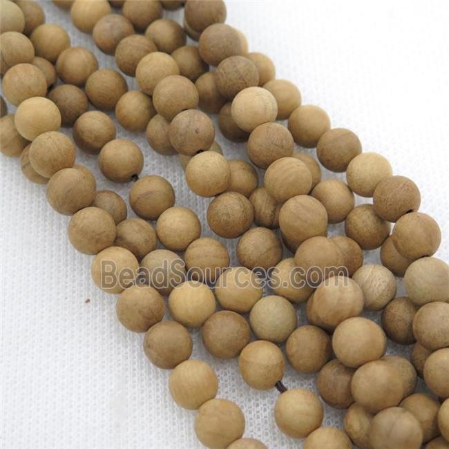 natural Wood Beads, khaki, round