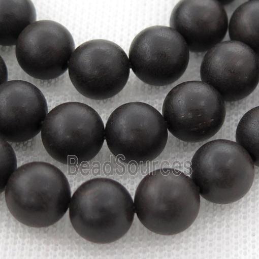 natural Wood Beads, black, round