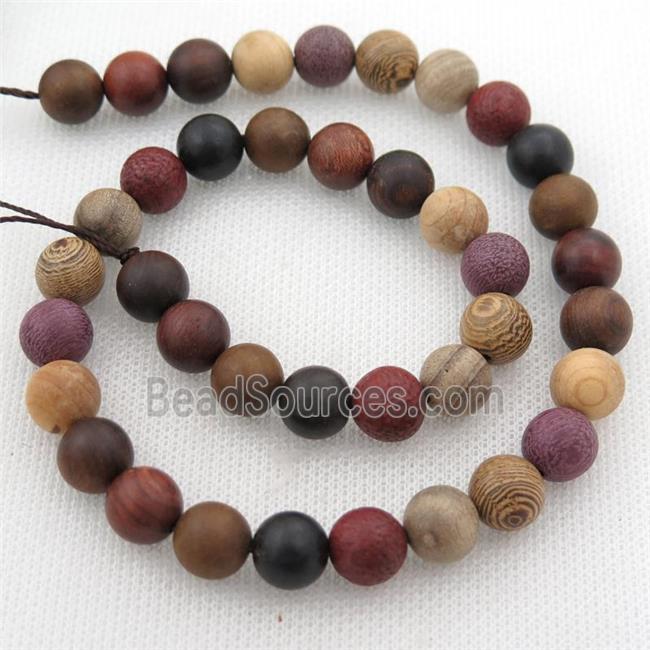 natural Wooden Beads, mixed color, round