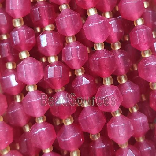 hotpink Jade bullet beads