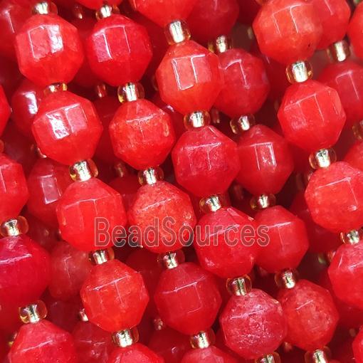 red Jade bullet beads