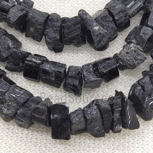 black Tourmaline beads, freeform