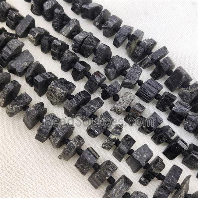 black Tourmaline beads, freeform