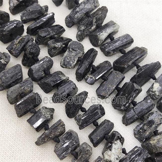 black Tourmaline Beads, freeform