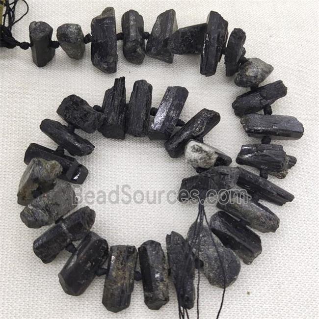 black Tourmaline Beads, freeform