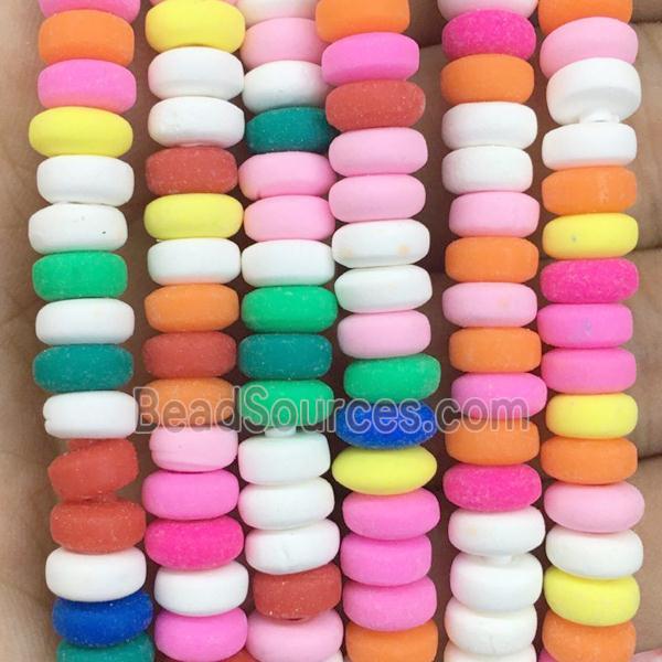 Polymer Clay rondelle beads, mix color