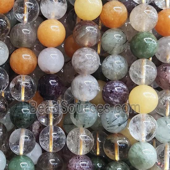 mixed Rutilated Quartz Beads, round