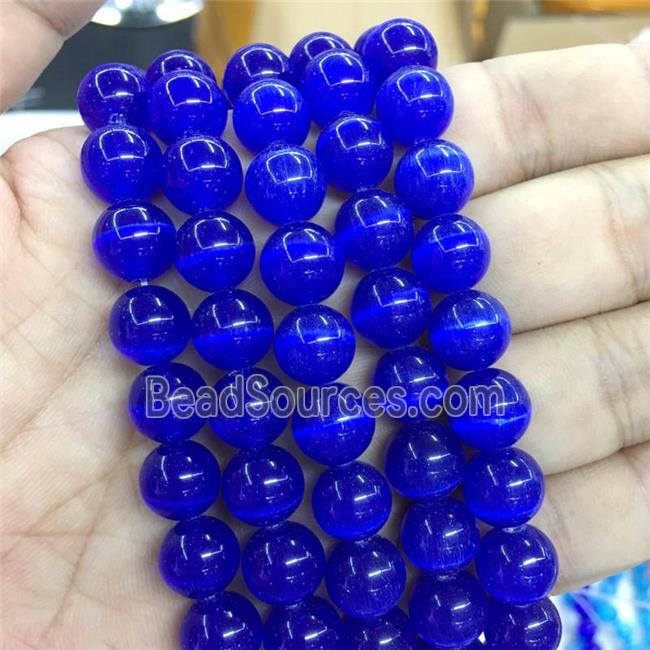 royalblue round Cats Eye Stone Beads