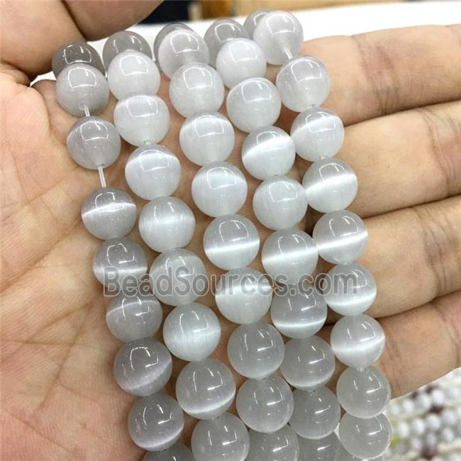 gray round Cats Eye Stone Beads