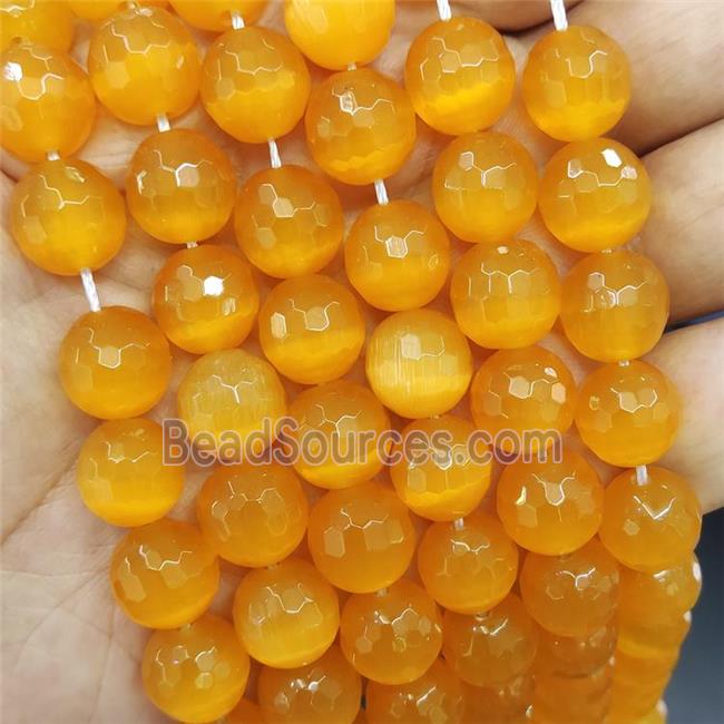 ambergold Cat Eye Stone Beads, faceted round