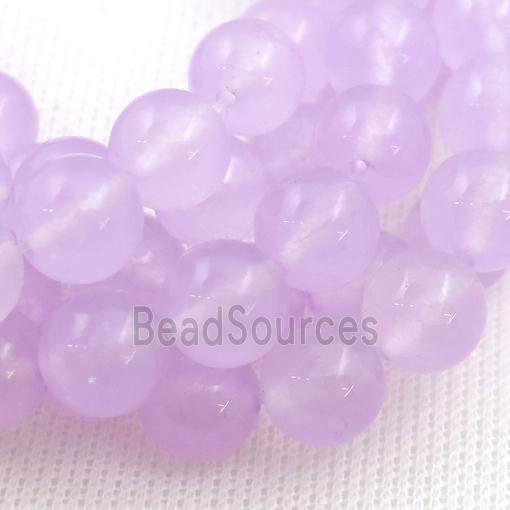 lt.purple Jade Beads, round