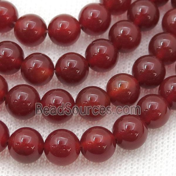 red Carnelian Agate Beads, round