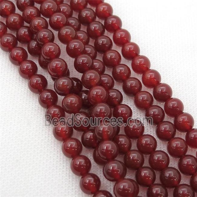 red Carnelian Agate Beads, round