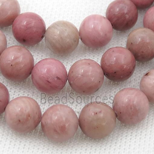 pink Wood Lace Jasper Beads, round