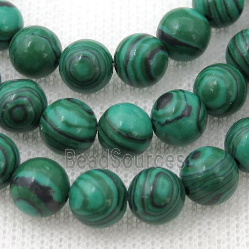 green synthetic Malachite Beads, round