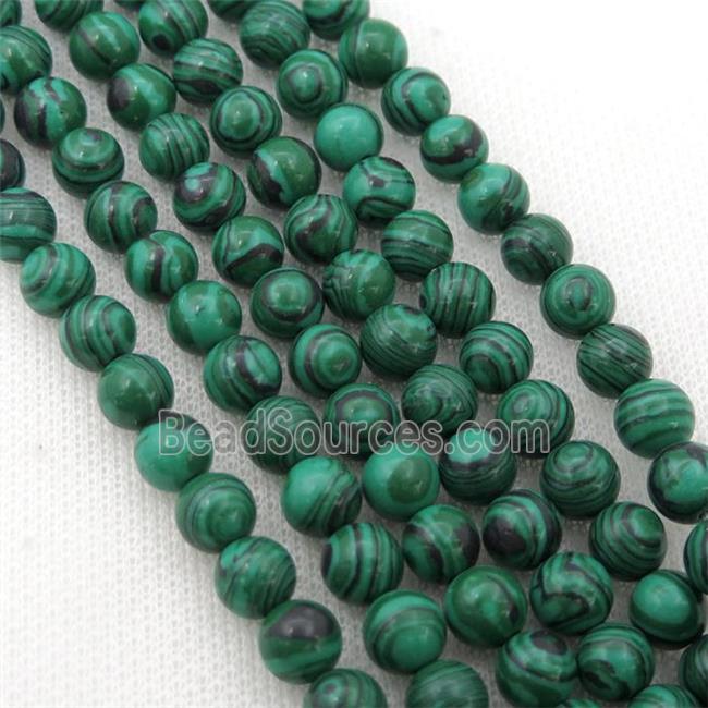 green synthetic Malachite Beads, round