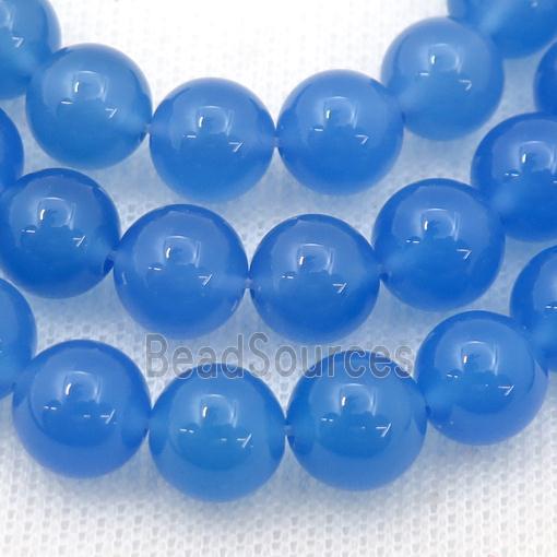 blue Agate Beads, round, dye