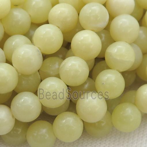 Lemon Jade Beads, round