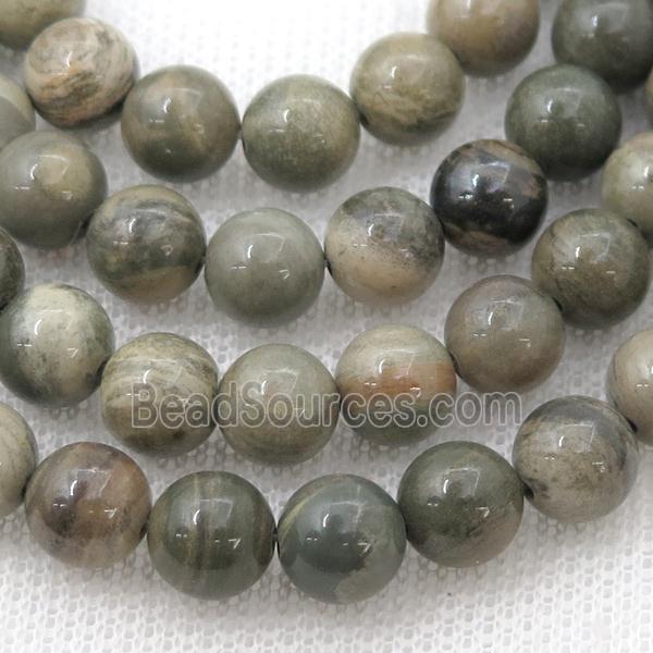 Silver Leaf Jasper Beads, round