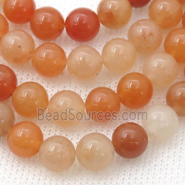 red Aventurine Beads, round