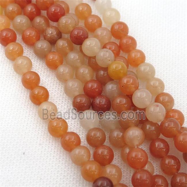 red Aventurine Beads, round