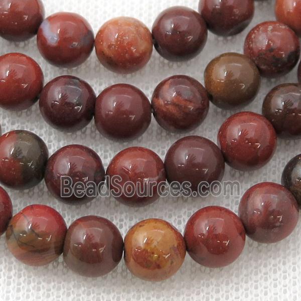 red Nueva Agate Beads, round