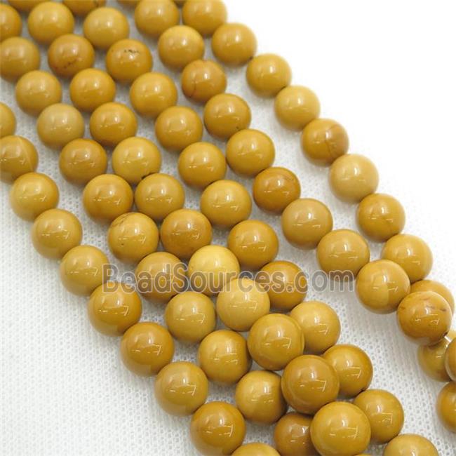 yellow Mookaite Beads, round