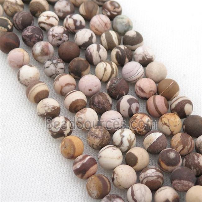 round Australian Zebra Jasper Beads, matte