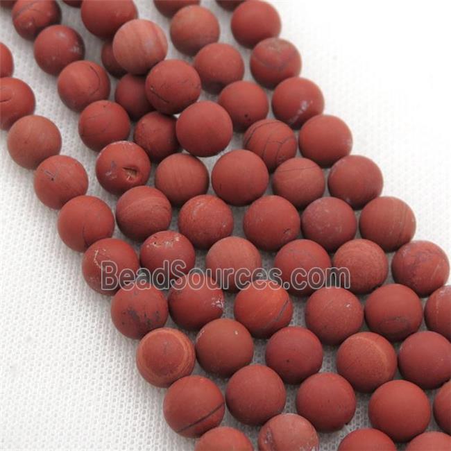 round matte Red Jasper Beads