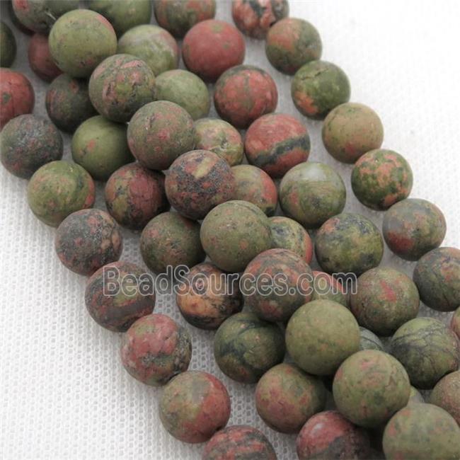 matte Unakite Beads, round