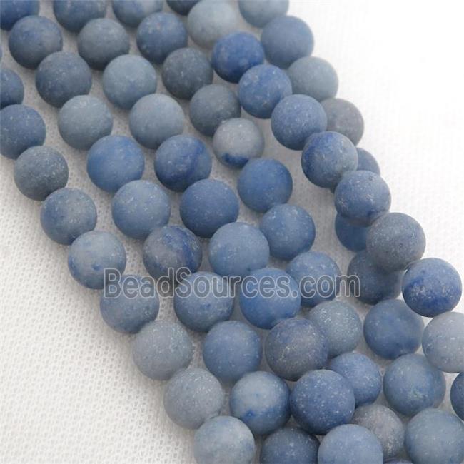 round Blue Aventurine Beads, matte