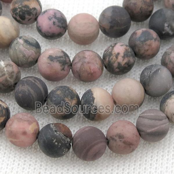 round Rhodonite Beads, matte