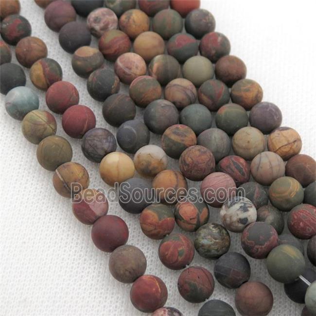 Picasso Creek Jasper Beads Multicolor Round Matte