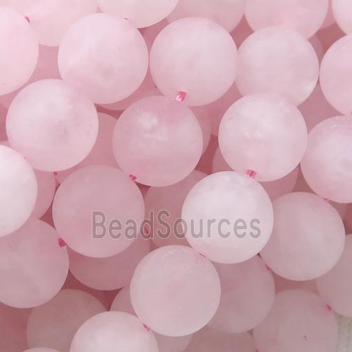 round pink Rose Quartz Beads, matte