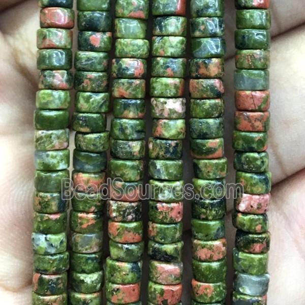 green Unakite heishi beads