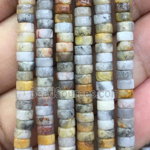 yellow Crazy Agate heishi beads