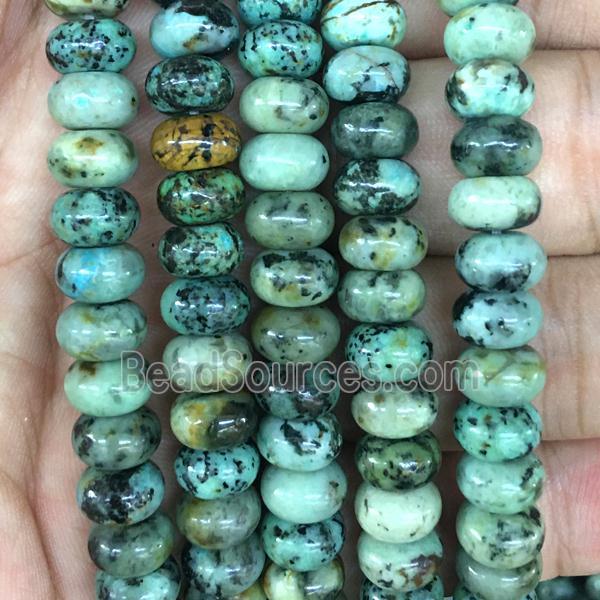 green African Turquoise rondelle beads