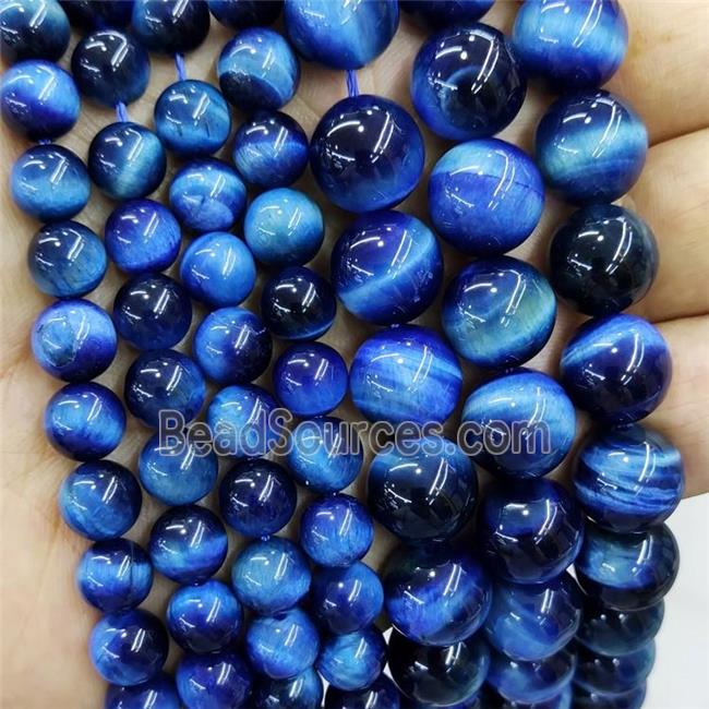 blue Tiger eye stone beads, round